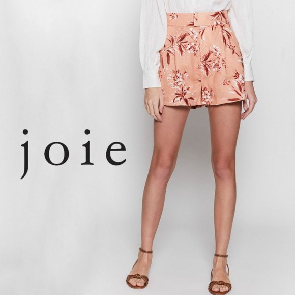Joie Pants - Joie Farron Linen Floral Shorts Skirt – Blush Pink Tropical Print – Size 0